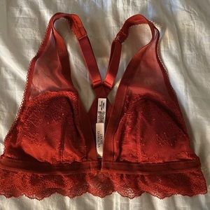 Victoria’s Secret Red Lace Bralette Bra medium